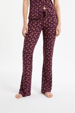 Pantal&oacute;n de pijama con estampado de cerezas;${refinementColor}