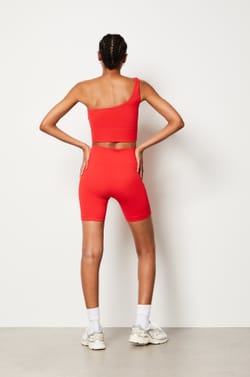 Ribbed Asymmetric Bralette - Light Support;${refinementColor}