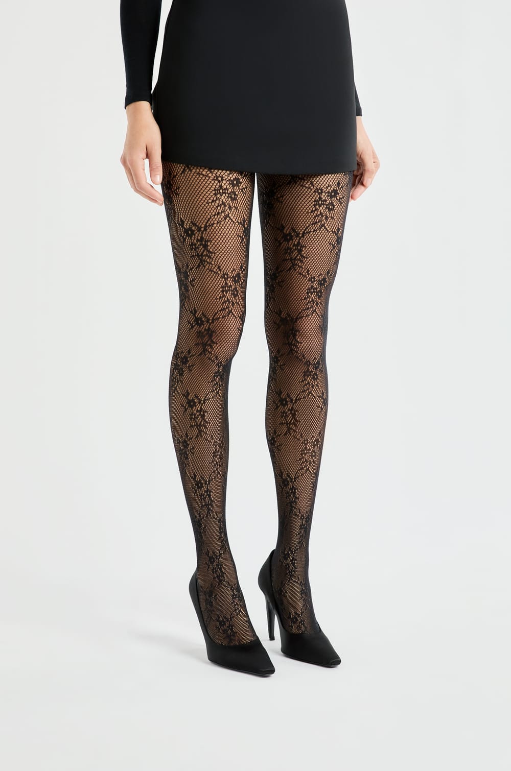 Transparent patterned tights - fishnet;${refinementColor}