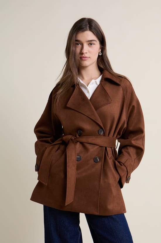 Trench mi-long ceintur&eacute;;${refinementColor}