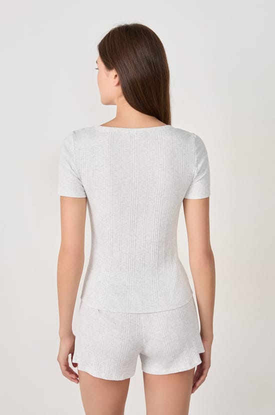 T-shirt de pyjama en coton côtelé;${refinementColor}