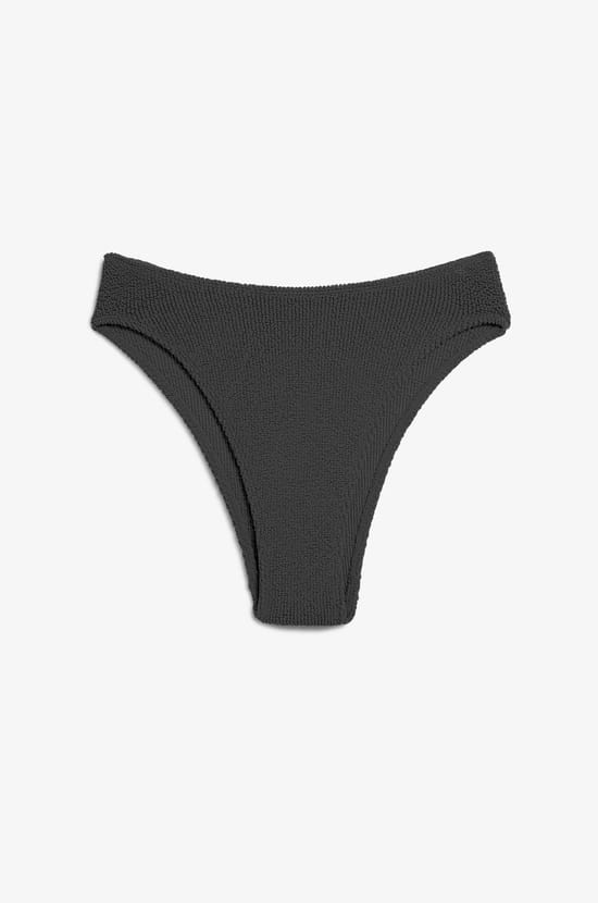 High-leg bikini bottom in stretchy material;${refinementColor}