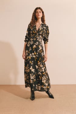 Jupe longue &agrave; fleurs;${refinementColor}