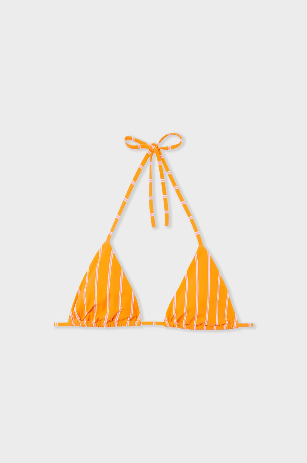 Striped Triangle Bikini Top;${refinementColor}