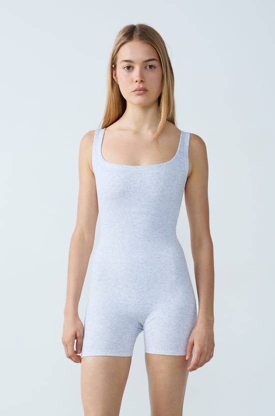 Gerippter Baumwoll-Jumpsuit;${refinementColor}