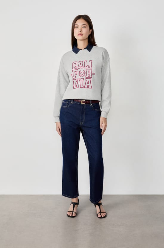 Cotton "California" Sweatshirt;${refinementColor}