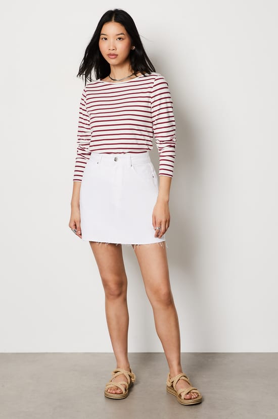 Jupe courte en coton;${refinementColor}
