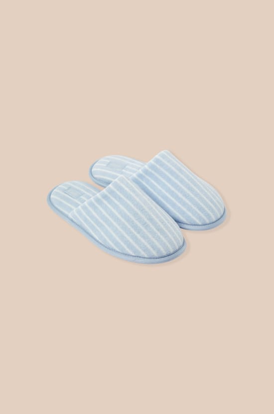 Striped Mules Slippers with Cotton;${refinementColor}