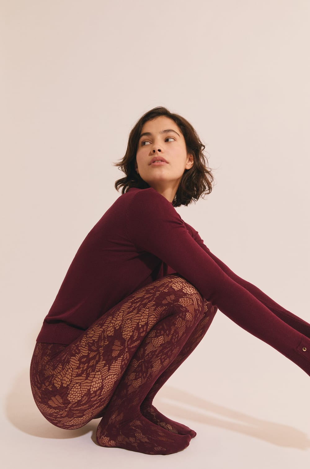 Collant transparent &agrave; motifs;${refinementColor}