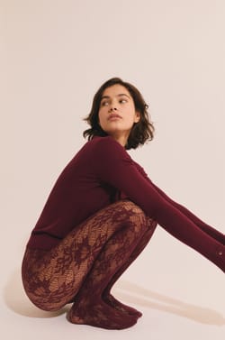 Collant transparent &agrave; motifs;${refinementColor}