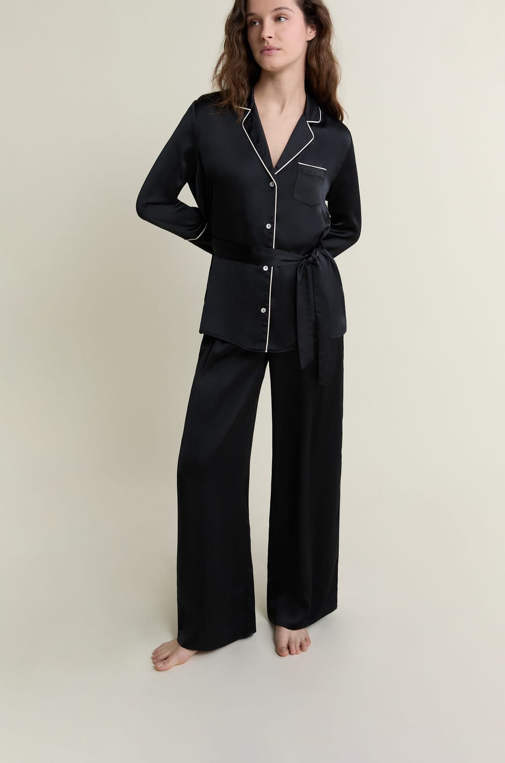 Satin Pyjama Trousers;${refinementColor}