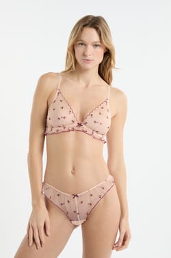 Soutien-gorge triangle à motifs brodés;${refinementColor}
