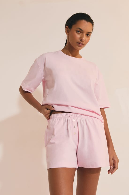 T-shirt de pyjama manches courtes en coton;${refinementColor}