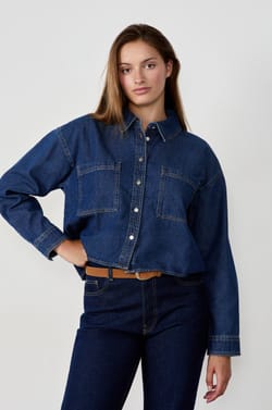 Chemise jean en coton;${refinementColor}