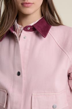 Short Velvet Collar Jacket;${refinementColor}