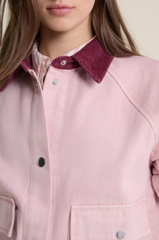 Short Velvet Collar Jacket;${refinementColor}