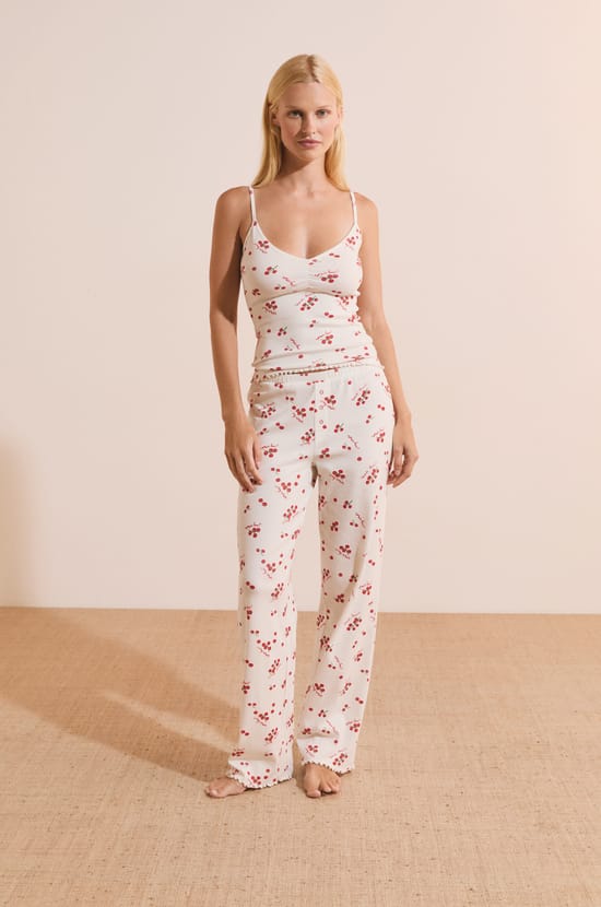 Pantalon de pyjama avec coton et motifs tomates;${refinementColor}
