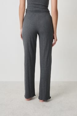 Straight Ribbed Pyjama Trousers;${refinementColor}