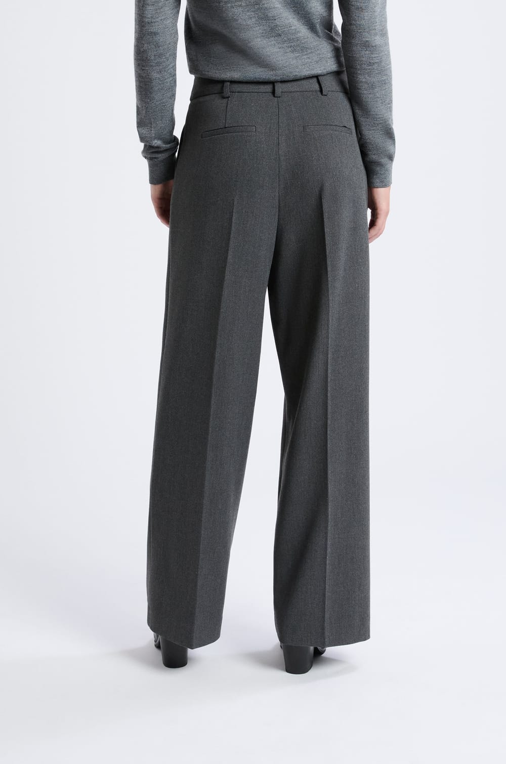 Wide-leg twill trousers;${refinementColor}
