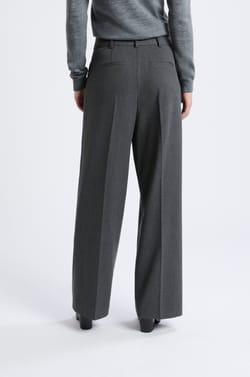 Wide-leg twill trousers;${refinementColor}