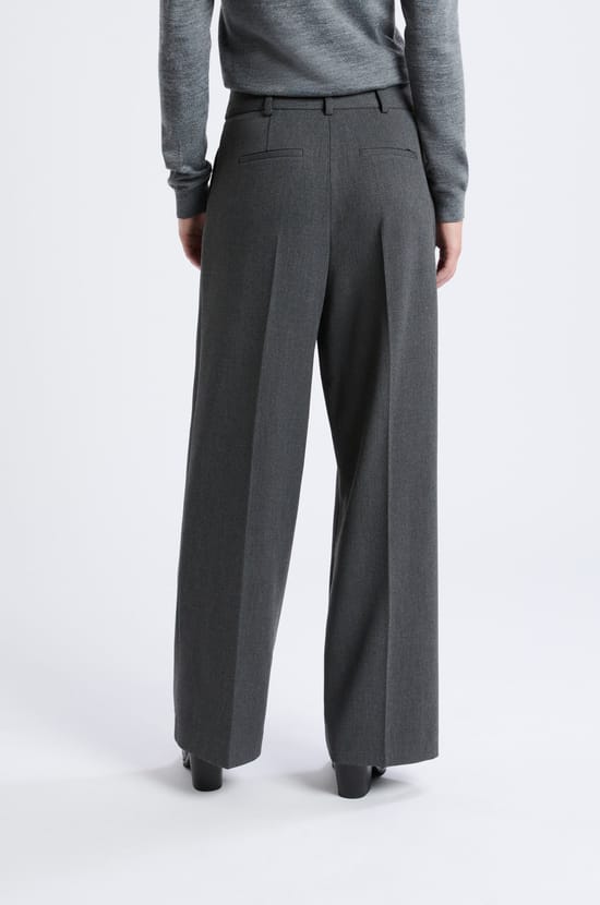 Wide-leg twill trousers;${refinementColor}