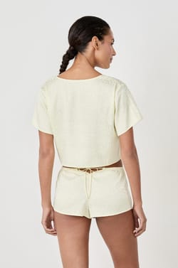 Top de pyjama manches courtes à nouer;${refinementColor}