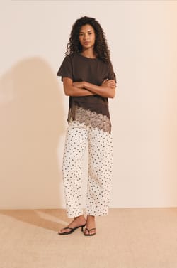 Pantalon en coton &agrave; pois;${refinementColor}