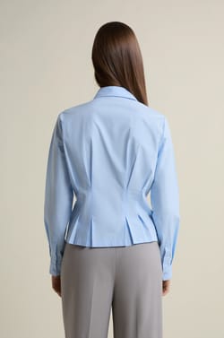 Fitted Shirt with Flat Pleats;${refinementColor}
