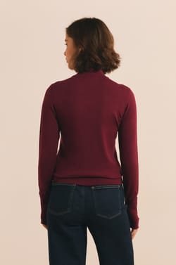 Pull en maille fine &agrave; manches mi-longues;${refinementColor}
