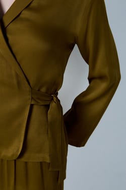 Smooth Tie-Front Pyjama Shirt;${refinementColor}