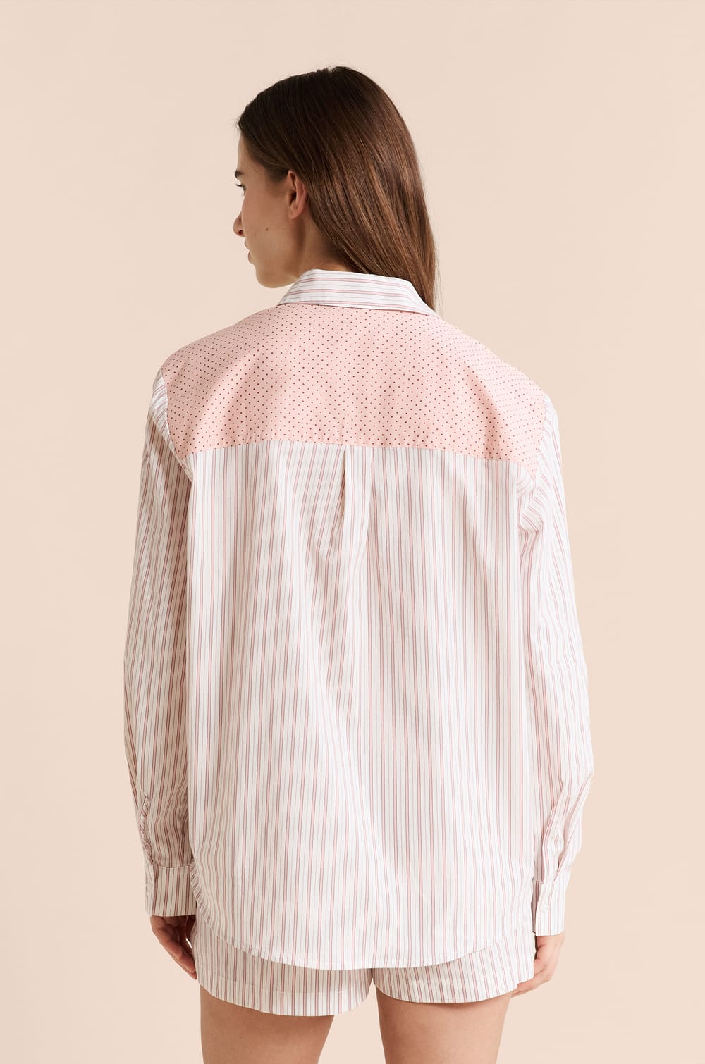 Camisa de pijama de rayas con algod&oacute;n;${refinementColor}