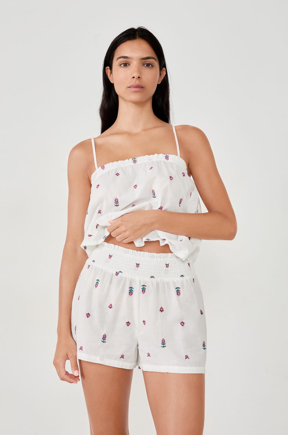 Short de pyjama à imprimés en coton;${refinementColor}