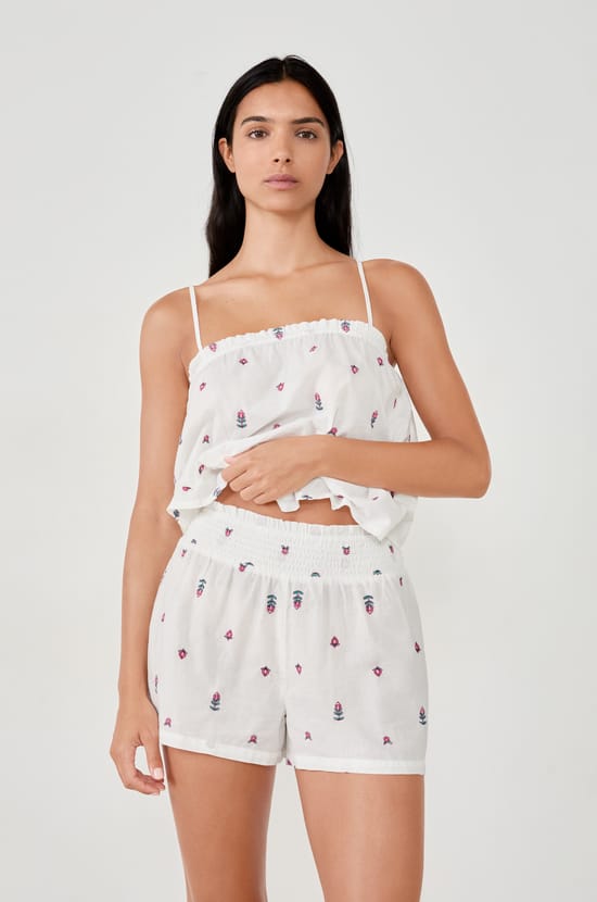 Short de pyjama à imprimés en coton;${refinementColor}