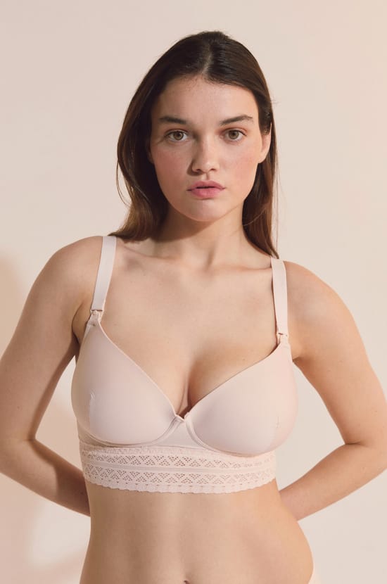 Lightly Lined Bra, Nursing Clips;${refinementColor}