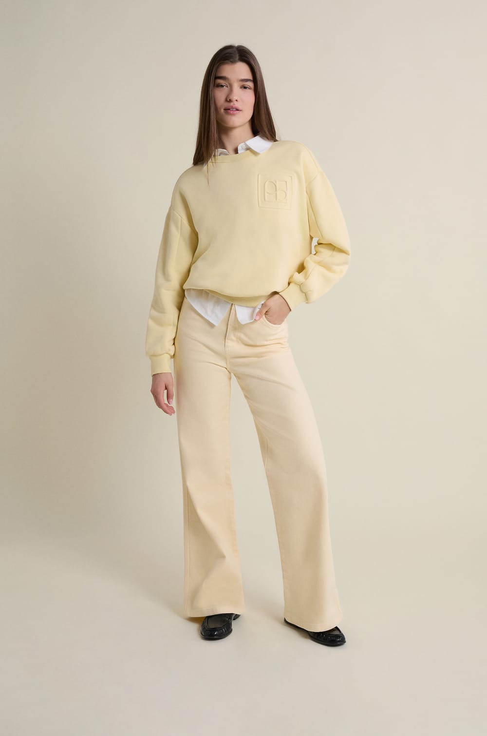 Gerade Hose mit hoher Taille;${refinementColor}