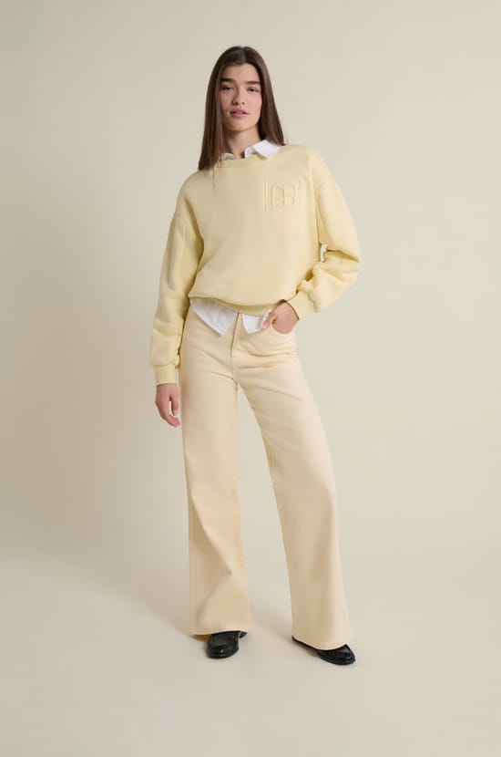 Pantalon droit taille haute;${refinementColor}