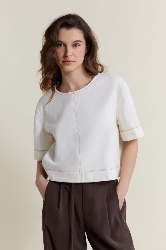 Top court en coton;${refinementColor}