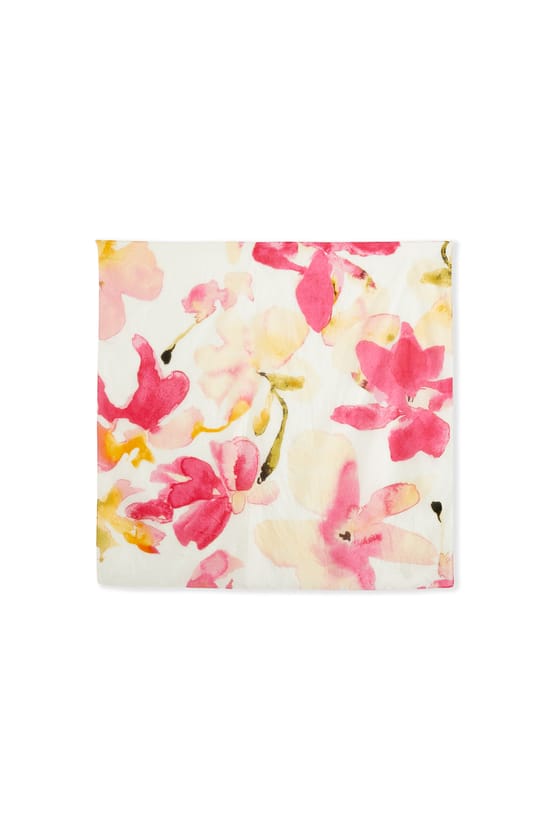 Foulard en soie &agrave; motifs;${refinementColor}