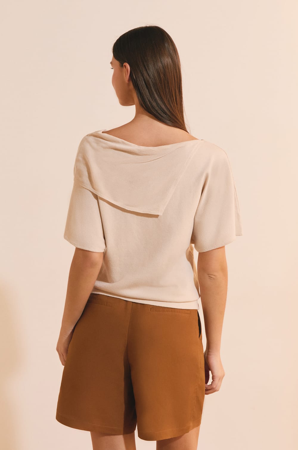 T-shirt manches courtes drap&eacute;;${refinementColor}