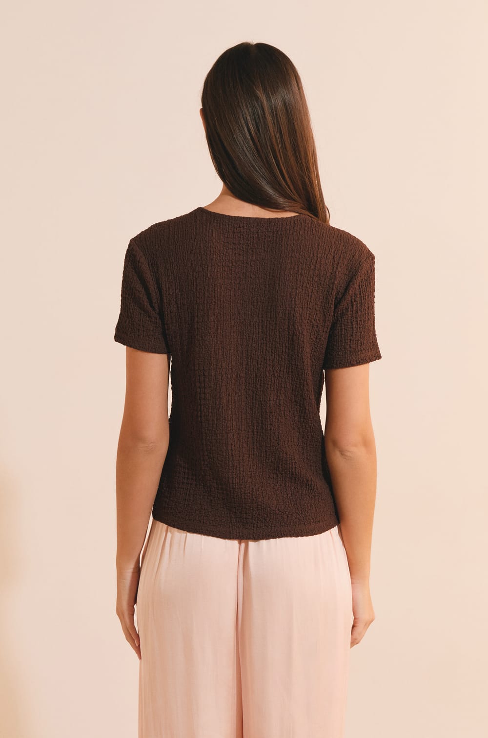 T?shirt manches courtes gaufr&eacute;;${refinementColor}
