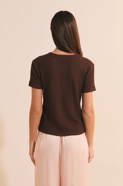 T?shirt manches courtes gaufr&eacute;;${refinementColor}