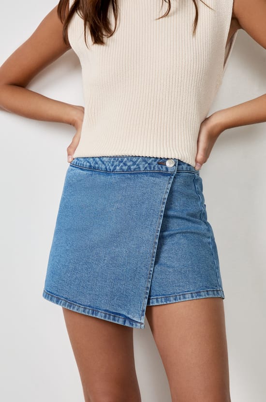 Denim Skort;${refinementColor}