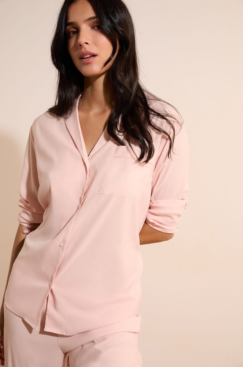 Chemise de pyjama manches longues;${refinementColor}