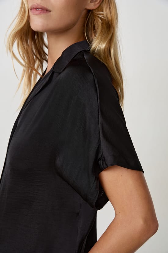 Satin Short-Sleeved Shirt;${refinementColor}