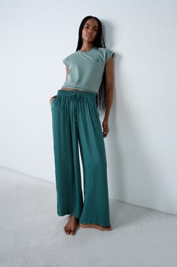 Wide-cut satin trousers;${refinementColor}