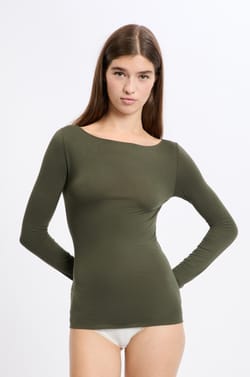 Thermisches T-Shirt mit U-Boot-Ausschnitt;${refinementColor}