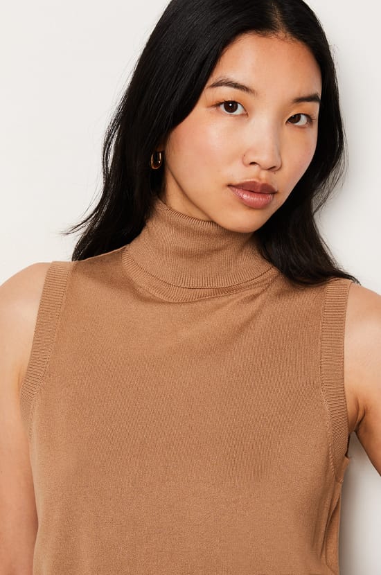Sleeveless Turtleneck Sweater;${refinementColor}