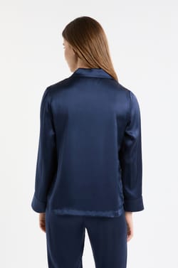 Chemise de pyjama manches longues en soie;${refinementColor}