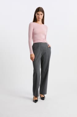 Round-Neck T-Shirt With Wool;${refinementColor}