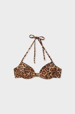 Haut de maillot de bain push-up paillet&eacute; et imprim&eacute; l&eacute;opard;${refinementColor}